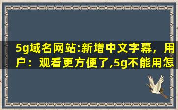 5g域名网站:新增中文字幕，用户：观看更方便了,5g不能用怎么回事