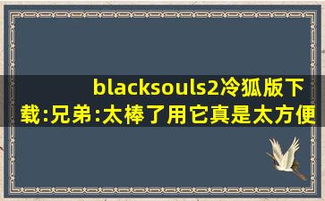 blacksouls2冷狐版下载:兄弟:太棒了用它真是太方便了！cc