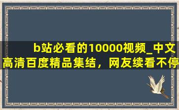 b站必看的10000视频_中文高清百度精品集结，网友续看不停！