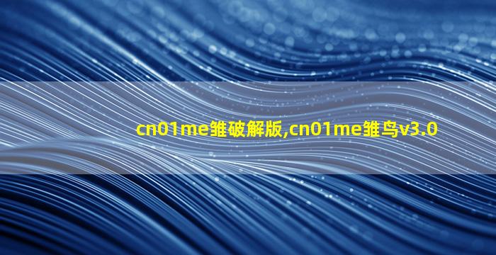 cn01me雏破解版,cn01me雏鸟v3.0