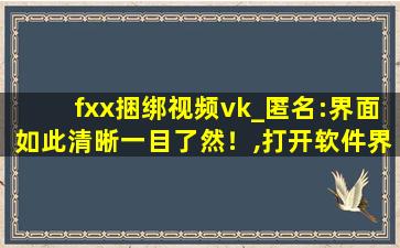 fxx捆绑视频vk_匿名:界面如此清晰一目了然！,打开软件界面模糊
