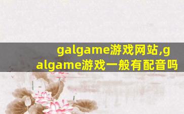 galgame游戏网站,galgame游戏一般有配音吗