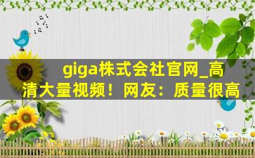 giga株式会社官网_高清大量视频！网友：质量很高