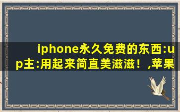 iphone永久免费的东西:up主:用起来简直美滋滋！,苹果美区的永久id共享