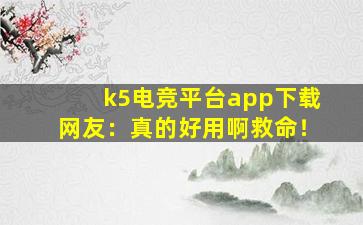 k5电竞平台app下载网友：真的好用啊救命！