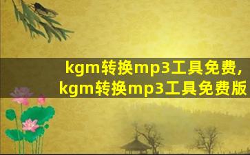 kgm转换mp3工具免费,kgm转换mp3工具免费版