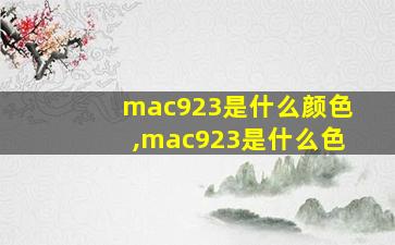 mac923是什么颜色,mac923是什么色