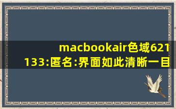 macbookair色域621133:匿名:界面如此清晰一目了然！