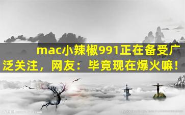 mac小辣椒991正在备受广泛关注，网友：毕竟现在爆火嘛！