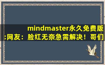 mindmaster永久免费版:网友：脸红无奈急需解决！哥们:完美无缺！