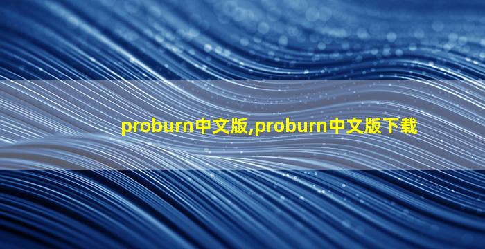 proburn中文版,proburn中文版下载