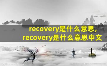 recovery是什么意思,recovery是什么意思中文