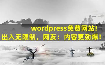 wordpress免费网站!出入无限制，网友：内容更劲爆！