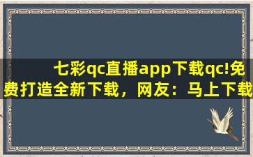 七彩qc直播app下载qc!免费打造全新下载，网友：马上下载体验！