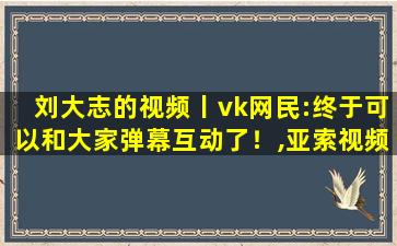 刘大志的视频丨vk网民:终于可以和大家弹幕互动了！,亚索视频