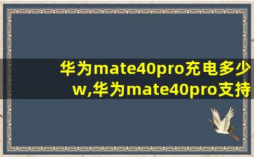 华为mate40pro充电多少w,华为mate40pro支持pd协议吗