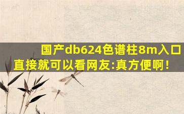 国产db624色谱柱8m入口直接就可以看网友:真方便啊！