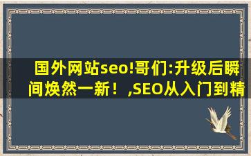 国外网站seo!哥们:升级后瞬间焕然一新！,SEO从入门到精通