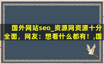 国外网站seo_资源网资源十分全面，网友：想看什么都有！,国外网站seo