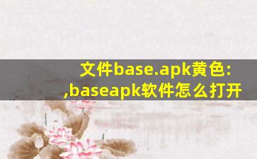 文件base.apk黄色:,baseapk软件怎么打开