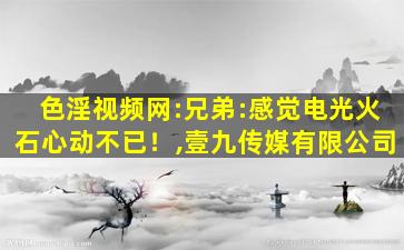 色淫视频网:兄弟:感觉电光火石心动不已！,壹九传媒有限公司