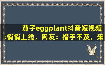 茄子eggplant抖音短视频:悄悄上线，网友：措手不及，来迟了