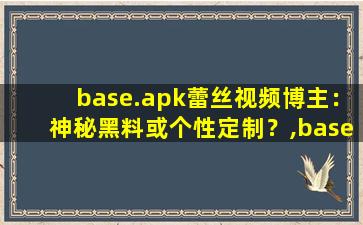 base.apk蕾丝视频博主：神秘黑料或个性定制？,basecamp