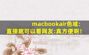 macbookair色域:直接就可以看网友:真方便啊！