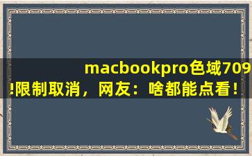 macbookpro色域709!限制取消，网友：啥都能点看！