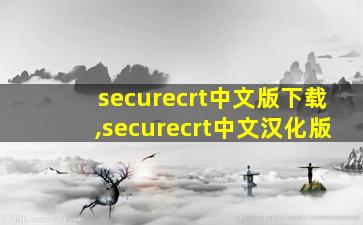 securecrt中文版下载,securecrt中文汉化版