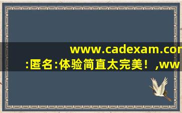 www.cadexam.com:匿名:体验简直太完美！,www开头的域名