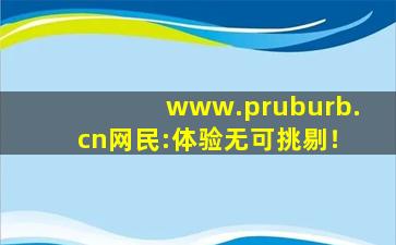 www.pruburb.cn网民:体验无可挑剔！