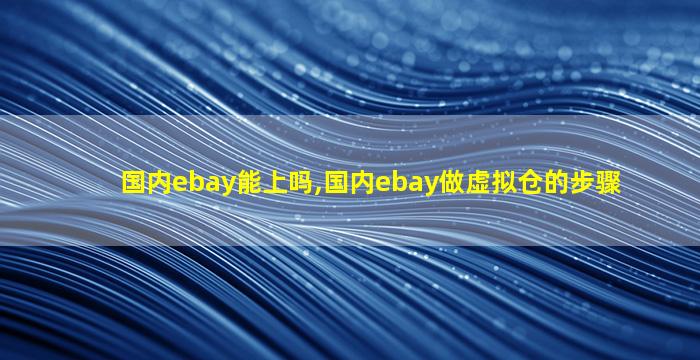 国内ebay能上吗,国内ebay做虚拟仓的步骤