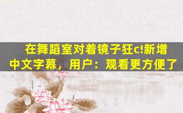 在舞蹈室对着镜子狂c!新增中文字幕，用户：观看更方便了