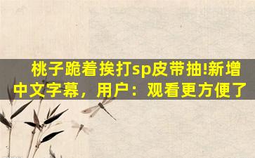 桃子跪着挨打sp皮带抽!新增中文字幕，用户：观看更方便了