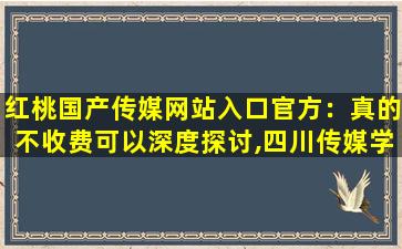 红桃国产传媒网站入口官方：真的不收费可以深度探讨,四川传媒学院报名登录